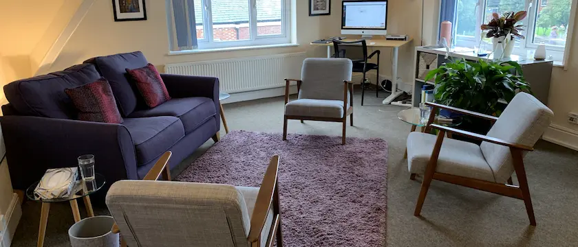 Affinity therapy room in Cheadle.